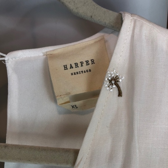 đť…şwhite romper with palm trees - Picture 7 of 17